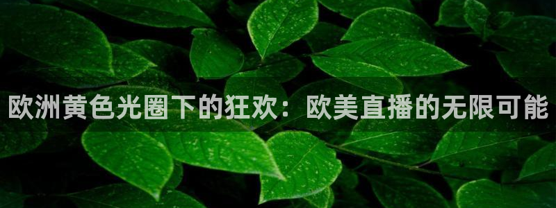 蓝鲸tv：欧洲黄色光圈下的狂欢：欧美直播的无限可能